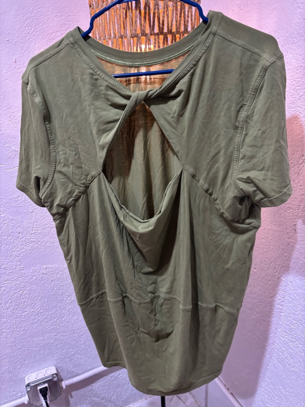lululemon athletica Olive Green Short-Sleeve Twist-Back Tee